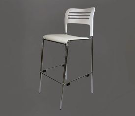 6SWIFPSTWH - The White Swifty Stool with white padded vegan leather seat