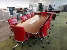 T23265 - Bernhardt 17' Meeting Table and Credenza