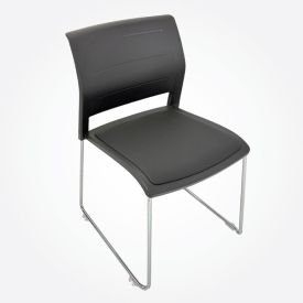 NC72706 - The Kaz Gray Padded Stacking Sled Chair