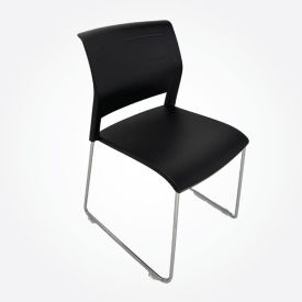 NC72705 - The Kaz Black Poly Stacking Sled Chair
