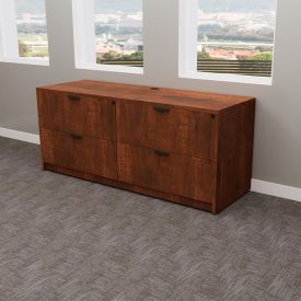 NF7467 - Dark Cherry  Credenza with Lateral Files